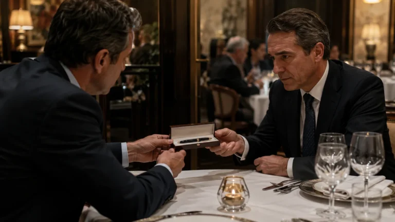 Lobista sobornando a un político