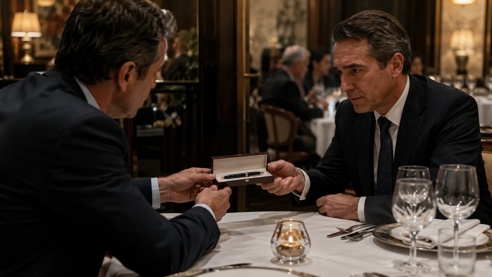 Lobista sobornando a un político